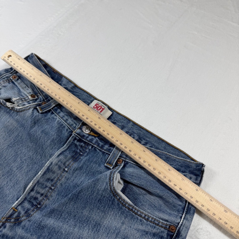 Levi's‎ 501 Original Fit Jeans Mens 36x34 Blue Good Distressed Straight Leg - Picture 12 of 12